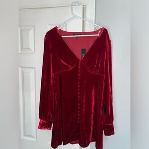 Lulus Velvet Red Dress